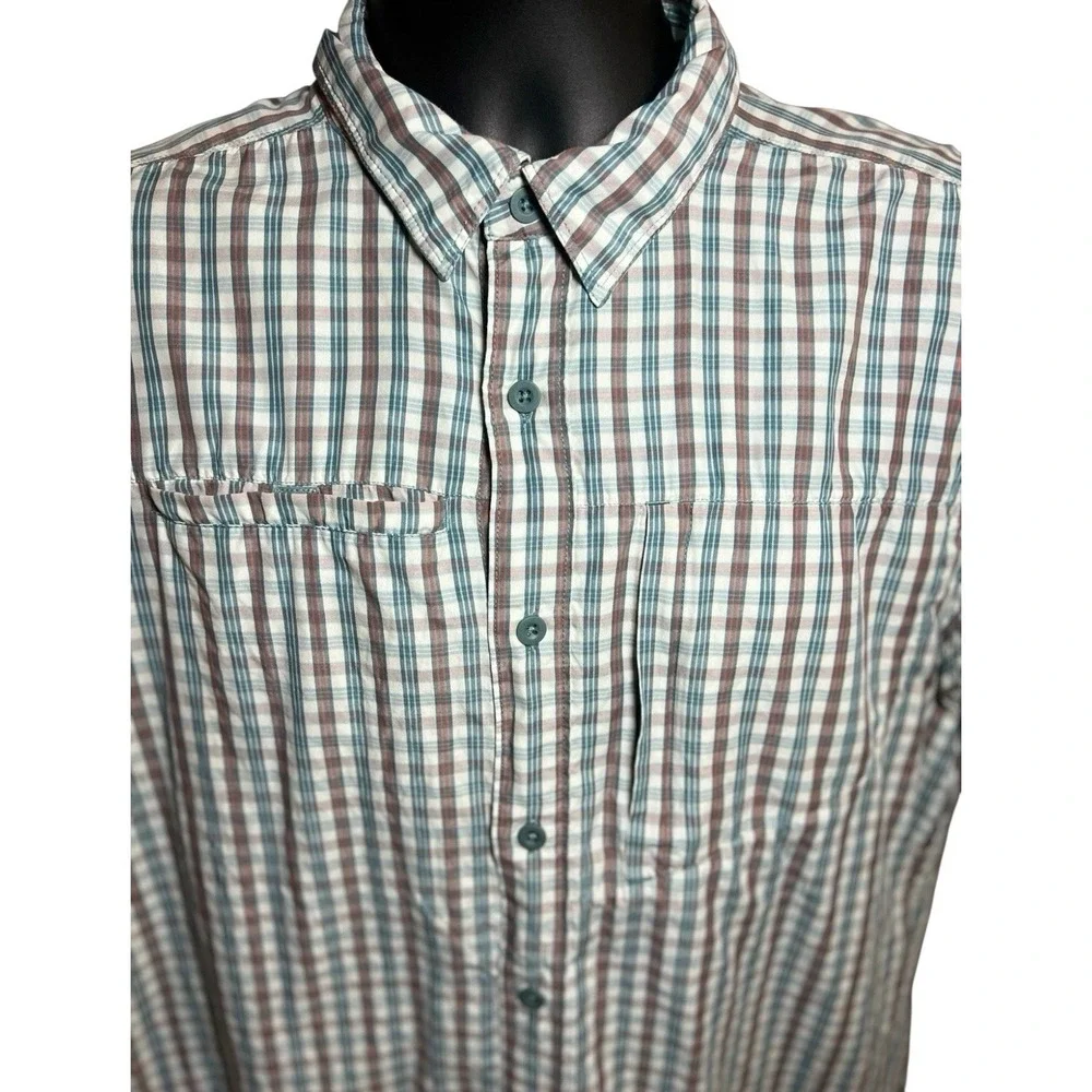The‎ North Face Shirt Mens Large Plaid Short Sleeve Button Up Shirt Performance